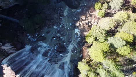 Cenital-drone-shot-of-Cusarare-Waterfall,-Chihuahua