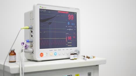 Monitor-Hospitalario,-Dispositivo-De-Visualización-De-Un-Monitor-Médico-Utilizado-En-Anestesia