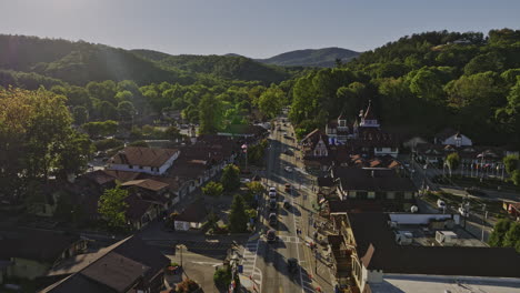 Helen-Georgia-Aerial-v7-drone-flyover-mountain-town-along-the-main-street-capturing-Bavarian-style-architectures-with-timbered-details-and-steep-pitched-roofs---Shot-with-Mavic-3-Cine---October-2022