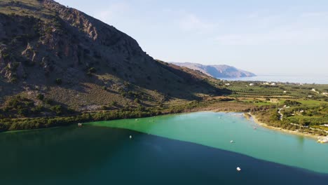 The-two-colored-kournas-lake-in-summer