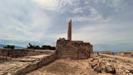 Temple-of-Aphaia-in-Aegina,-Greece-during-the-day-in-4K