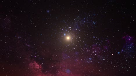 Leuchtender-Stern-Im-Zentrum-Des-Nebels,-Des-Großen-Universums
