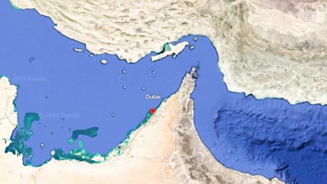 Reiseziel-Dubai,-Google-Earth-Animationsvideo,-Bildschirmaufzeichnungsmaterial