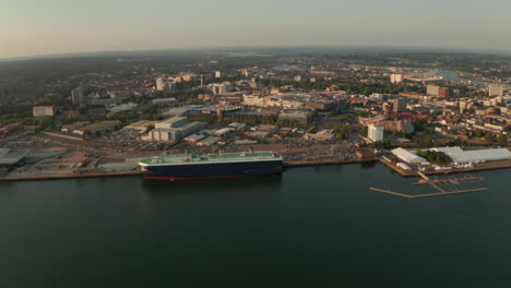 Aerial-slider-shot-of-Southampton-city-centre-from-the-Port