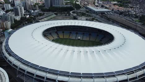 Closer-Aerial-clip-of-Maracana-Stadium-in-Rio-de-Janeiro,-Brazil