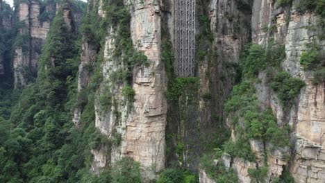 Parque-Nacional-Zhangjiajie,-China,-Ascensor-Elevado-Bailong.
