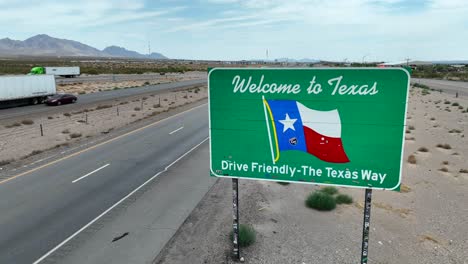 Willkommen-Im-Texas-State-Road-Schild