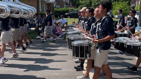 Marching-band-participating-in-4th-of-July-march