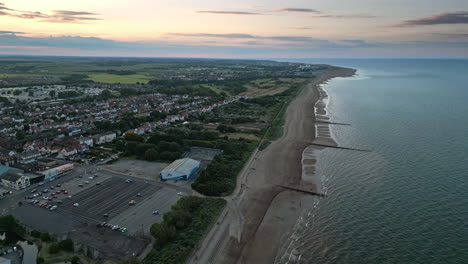 A-town-with-a-rich-history-and-beautiful-beaches-is-captured-in-a-sunset-scene-from-a-drone-over-Skegness