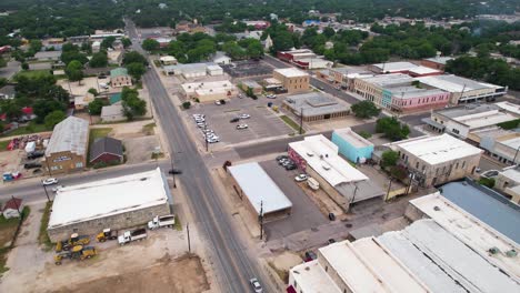 Aerial-footage-of-Lampasas-Texas-taken-near-Fourth-St-and-S