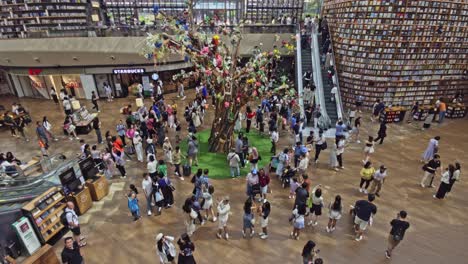 Slow-pan-across-the-library-floor