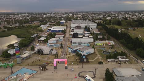 Bird's-eye-view-of-the-Tecnopolis-Park-in-Buenos-Aires,-Argentina