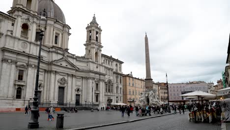 Sant'Agnese-in-Agone-Baroque-Church-Opposite-Piazza-Navona-With-Fontana-dei-Quattro-Fiumi-And-Obelisco-Agonale