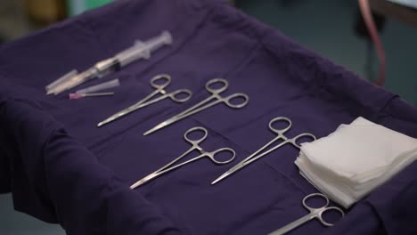 doctor's-tools-in-the-operating-room,-doctor's-scissors-in-surgical-room,-surgery-clinic