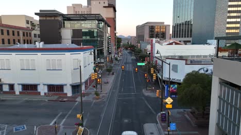 BMW-SUV-stopped-at-traffic-line-in-downtown-Tucson,-Arizona