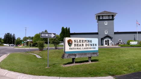 Sleeping-Bear-Dunes-National-Lakeshore-sign-at-the-Phillip-A