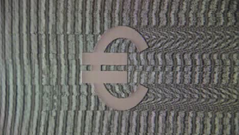 Falla-De-Televisión-Analógica-Euro-Signo-De-Dólar-Textura-De-Ruido-Estático