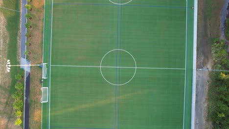 Vibrant-drone-footage-of-Seattle's-Sand-Point-soccer-field