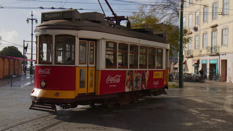 Typical-Tram-Transportation-In-Lisbon-Portugal.-Close-Up