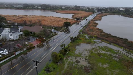 Vista-Aérea-De-La-Inundación-De-La-Laguna-De-Carlsbad