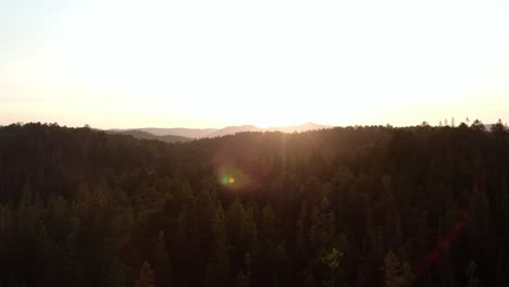 Sonnenaufgang-über-Dichten-Bäumen-Und-Bergen-In-Ländlichen-Bergen