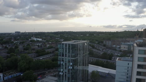 Aerial-retreats-from-Hill-House-Apartment-building-in-Archway-London