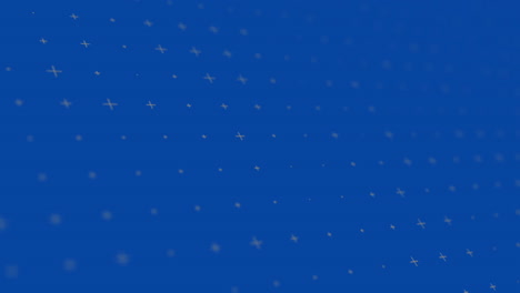 Hellblauer-Hintergrund-Mit-Weißen-Kreuzsternen-Und-Geringer-Schärfentiefe,-Schleifenhintergrund