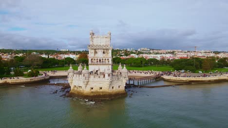 Belem-tower-cinematic-drone-video.-Lisbon,-Portugal