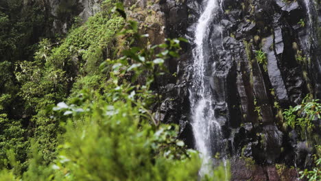 Vista-De-La-Cascada-De-Risco-En-Madeira-Con-Agua-Que-Fluye