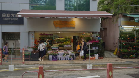 Entzückender-Floristen-Gemeinschaftsladen-Im-Hong-Kong-Urban