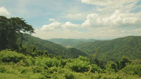 Timelapse-Overlooking-a-Scenic-View-of-Forests-and-Trees-in-Khao-Yai-National-Park,-Thailand
