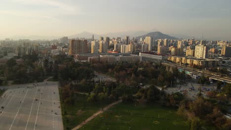 Aerial-shot-of-parque-O'higgins,-Santiago-de-Chile