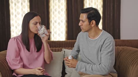 Indian-husband-taking-care-of-sick-wife