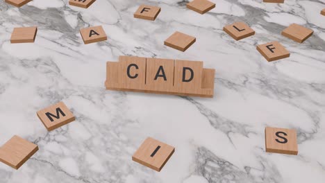 CAD-Wort-Auf-Scrabble