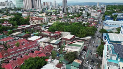 West-Crame-Quezon-City-Manila-Suburbio-Urbano,-Carretilla-Aérea