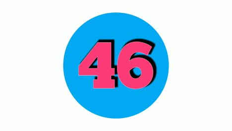 Número-46-Cuarenta-Y-Seis-Gráficos-De-Movimiento-De-Animación-De-Símbolo-De-Signo-Sobre-Fondo-Blanco,-Número-De-Video-De-Dibujos-Animados-De-4k-Para-Elementos-De-Video