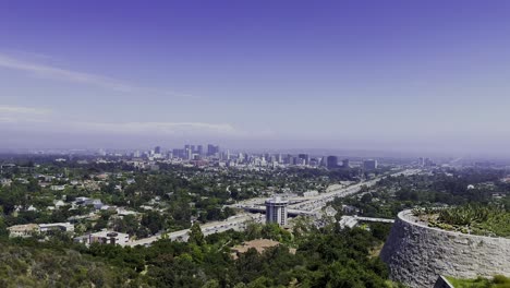 Panning-right-view-of-the-interstate-405-in-Los-Angeles-California-from-The-Getty-Center