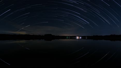night-laspe-with-star-trails-at-the-lake