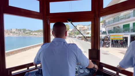 Train-Ride-in-Beautiful-Port-de-Soller-during-Sunny-Holiday-in-Majorca