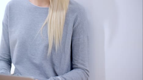 Blurred-Woman-Using-her-Laptop-Computer