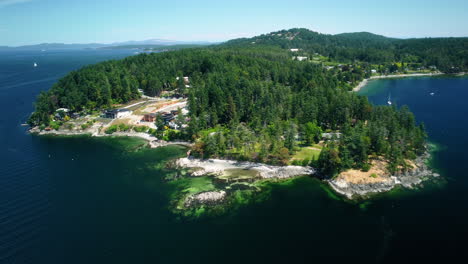 Drone-view-of-Vancouver-Island-in-British-Columbia,-Canada