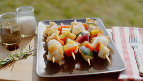 Vegetable-shish-kebap-on-plate-close-up