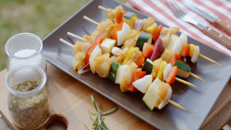 Vegetable-shish-kebap-on-plate-close-up