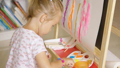 Cute-little-girl-mixing-paints-for-her-painting