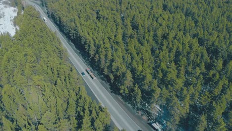 different-vehicles-drive-along-road-crossing-thick-forest