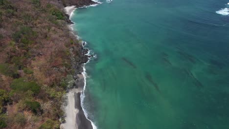 Aerial-top-view-of-the-coastline-sea-in-Panama