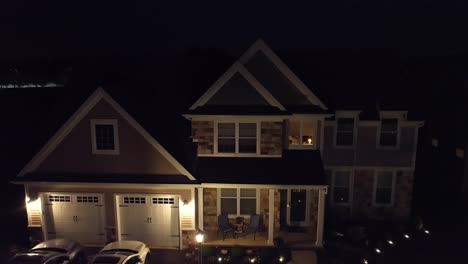 Large-upscale-new-home-in-neighborhood-at-night