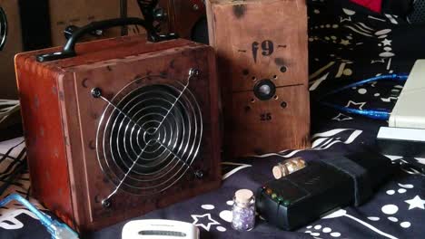 Collection-of-paranormal-investigation-spirit-and-ghost-box-electronic-communication-equipment