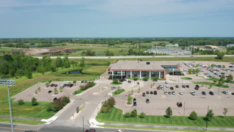 Daytime-drone-view-of-hospital-in-Minnesota