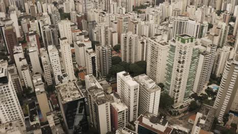 Aerial-establishing-shot-of-central-business-district-with-skyscraper-buildings-in-Sao-Paulo-City,Brazil
